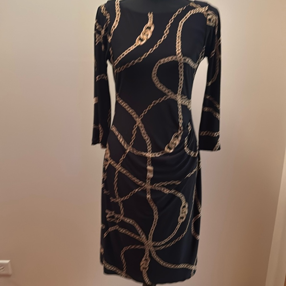 Ralph Lauren black and gold dress